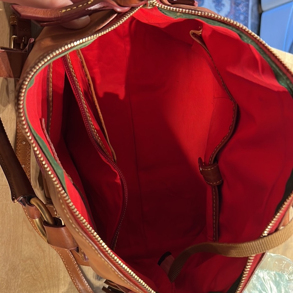 Dooney & Bourke Brown Leather Satchel with Gold Hardware - Picture 8 of 12